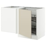 SEKTION Corner base cab w pull-out fitting, white/Havstorp beige, 50x24x30 "