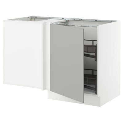 SEKTION Corner base cab w pull-out fitting, white/Havstorp light gray, 50x24x30 "
