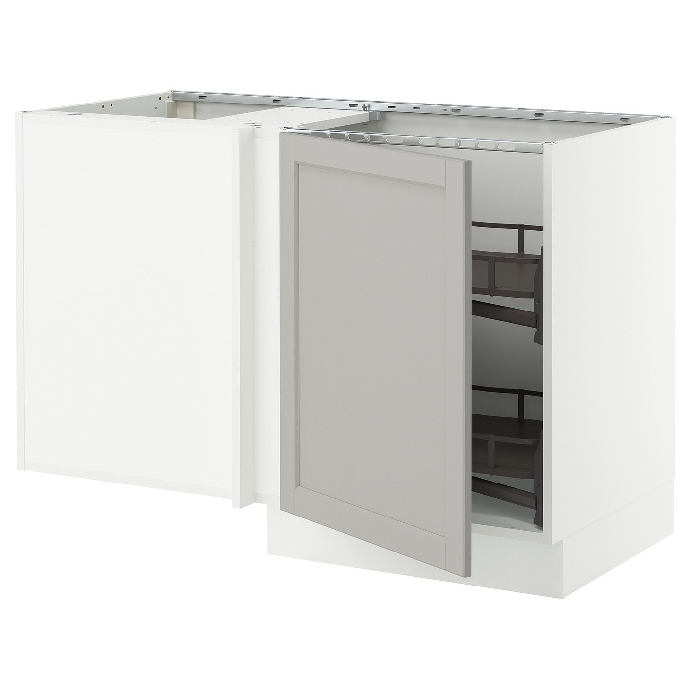 SEKTION corner base cab w pull-out fitting, white/Lerhyttan light