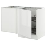 SEKTION Corner base cab w pull-out fitting, white/Ringhult white, 50x24x30 "