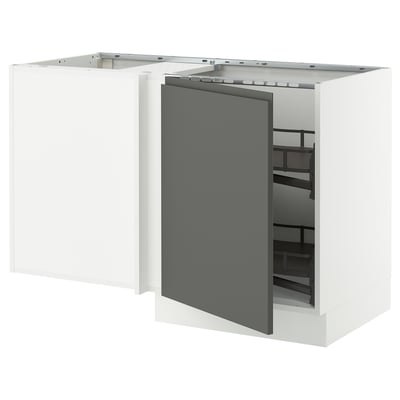 SEKTION Corner base cab w pull-out fitting, white/Voxtorp dark gray, 50x24x30 "