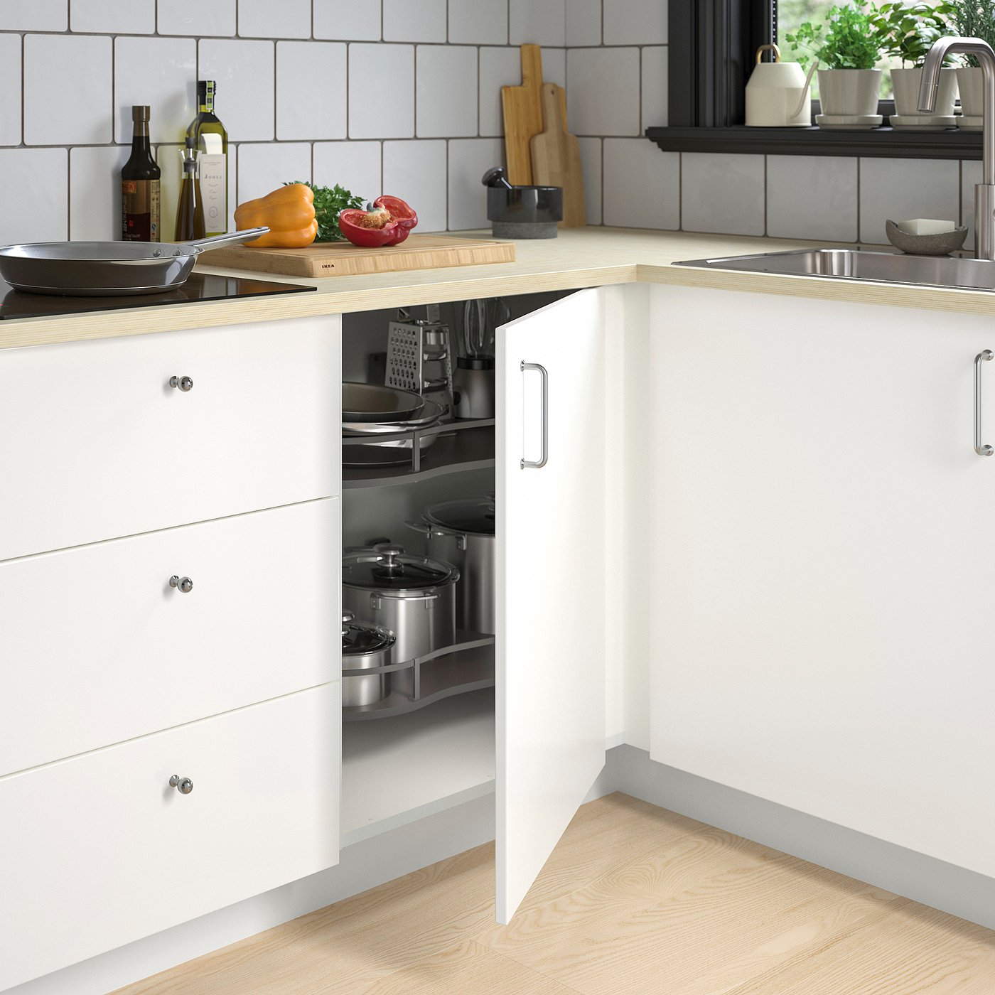 SEKTION corner base cabinet, white, 50x24x30