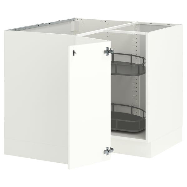 SEKTION Corner base cabinet with carousel, white/Aspudden matte white, 38x24x30 "