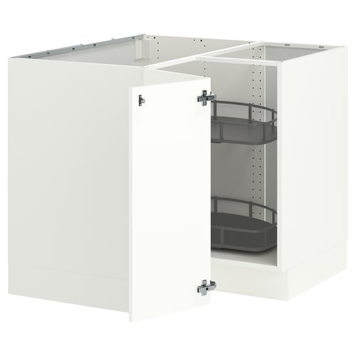 SEKTION Corner base cabinet with carousel, white/Aspudden matte white, 38x24x30 "