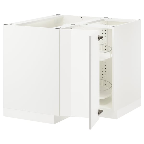 SEKTION Corner base cabinet with carousel, white/Axstad matte white, 38x24x30 "