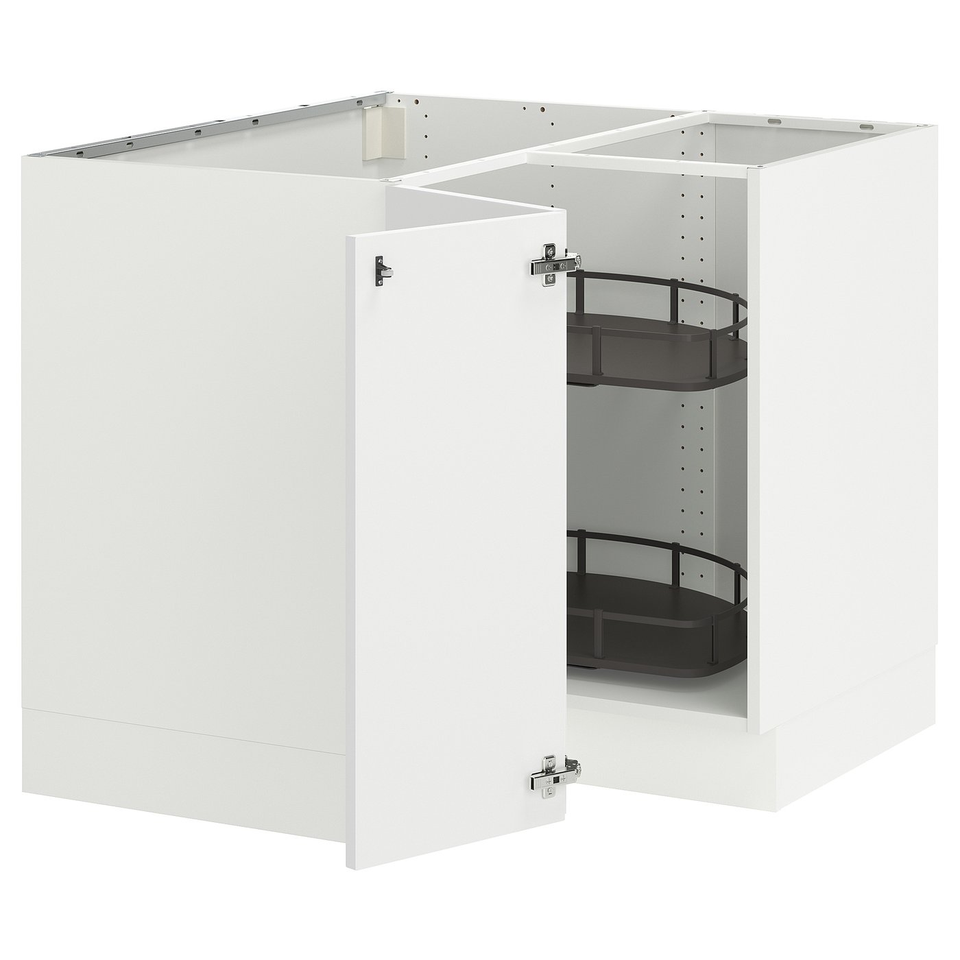 SEKTION corner base cabinet with carousel, white/Axstad matte