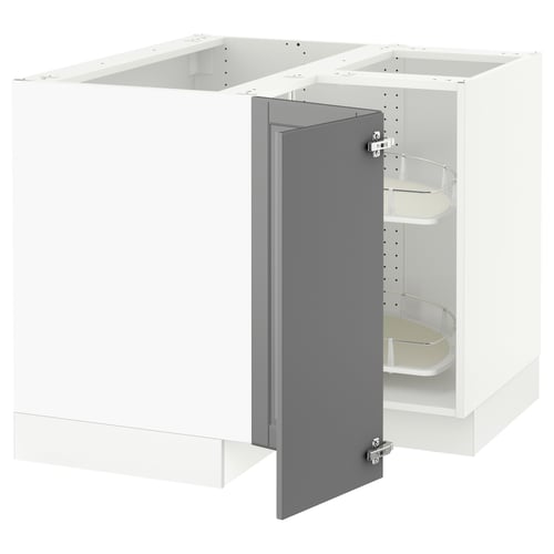 Sektion Corner Base Cabinet With Carousel White Bodbyn Gray 38x24x30 Ikea