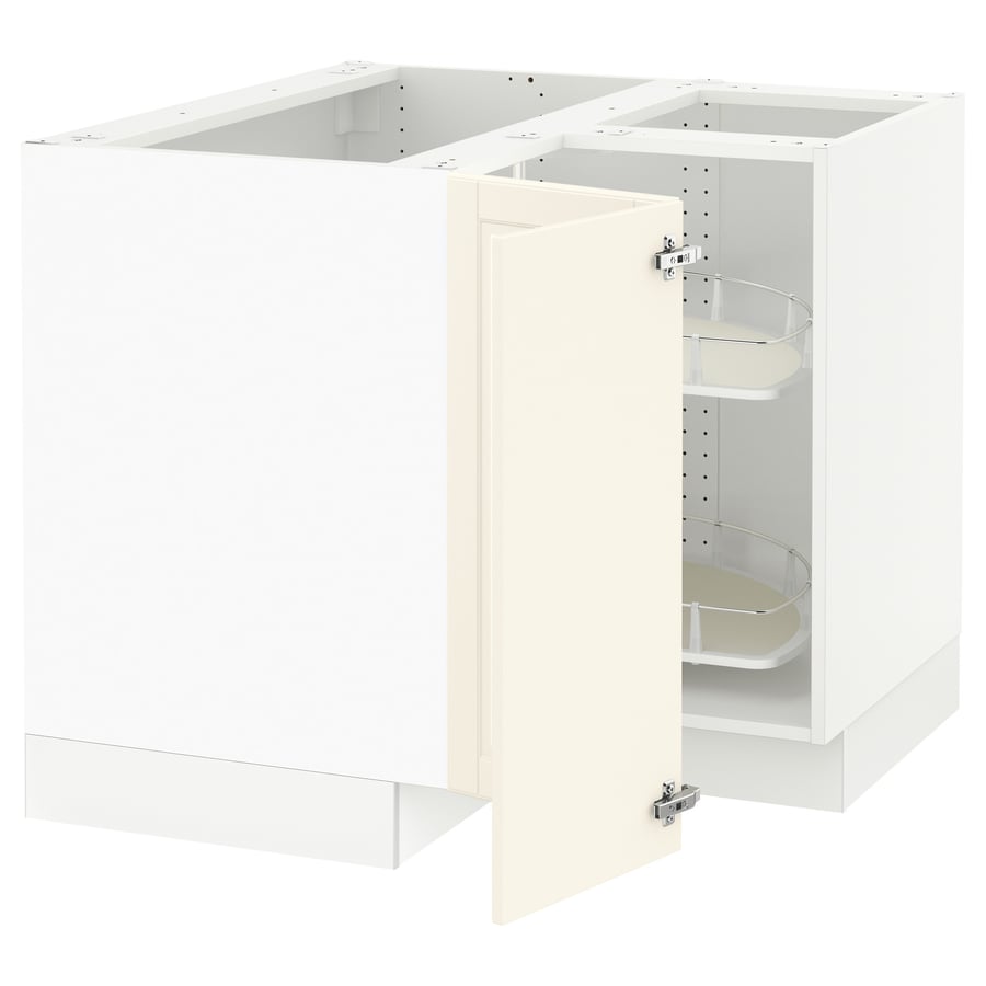 SEKTION corner base with carousel, white/Bodbyn offwhite