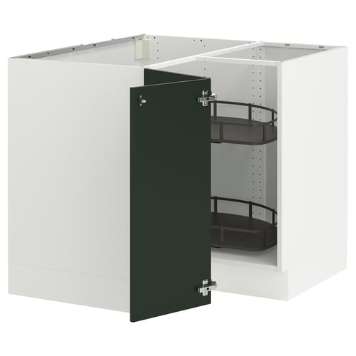 SEKTION kitchen cabinet in green with sliding shelves.