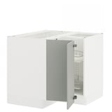 SEKTION Corner base cabinet with carousel, white/Havstorp light gray, 38x24x30 "