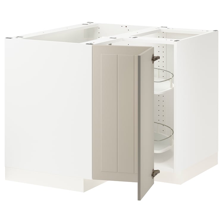 SEKTION corner base with carousel, white/Stensund beige