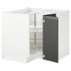 SEKTION Corner base cabinet with carousel, white/Upplöv matte anthracite, 38x24x30 "