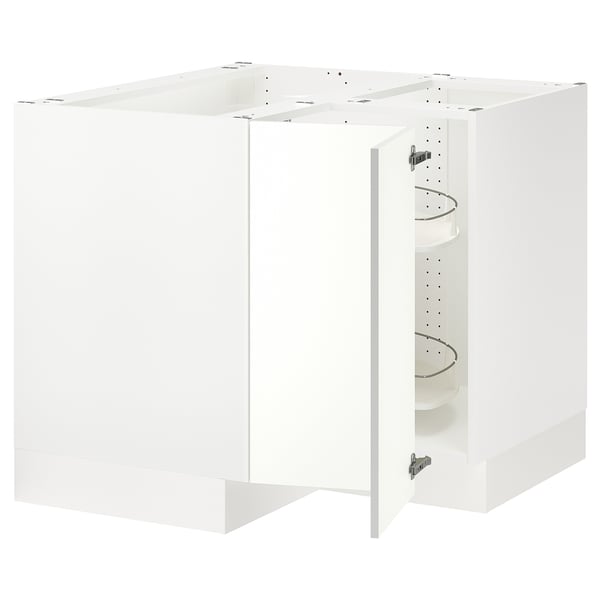 SEKTION Corner base cabinet with carousel, white/Vallstena white, 38x24x30 "