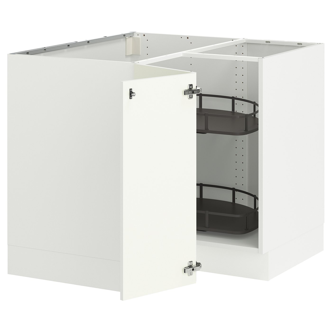 SEKTION corner base cabinet with carousel, white/Vallstena white