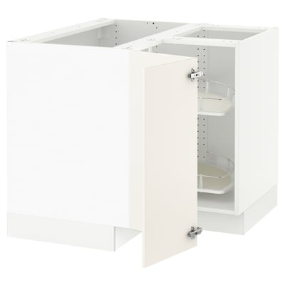 SEKTION Corner base cabinet with carousel, white/Veddinge white, 38x24x30 "