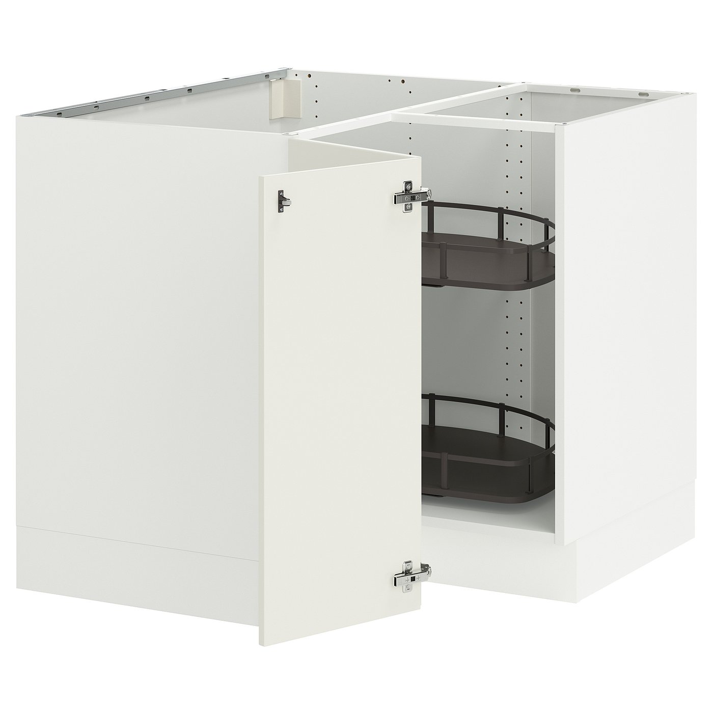 SEKTION corner base cabinet with carousel, white/Veddinge white