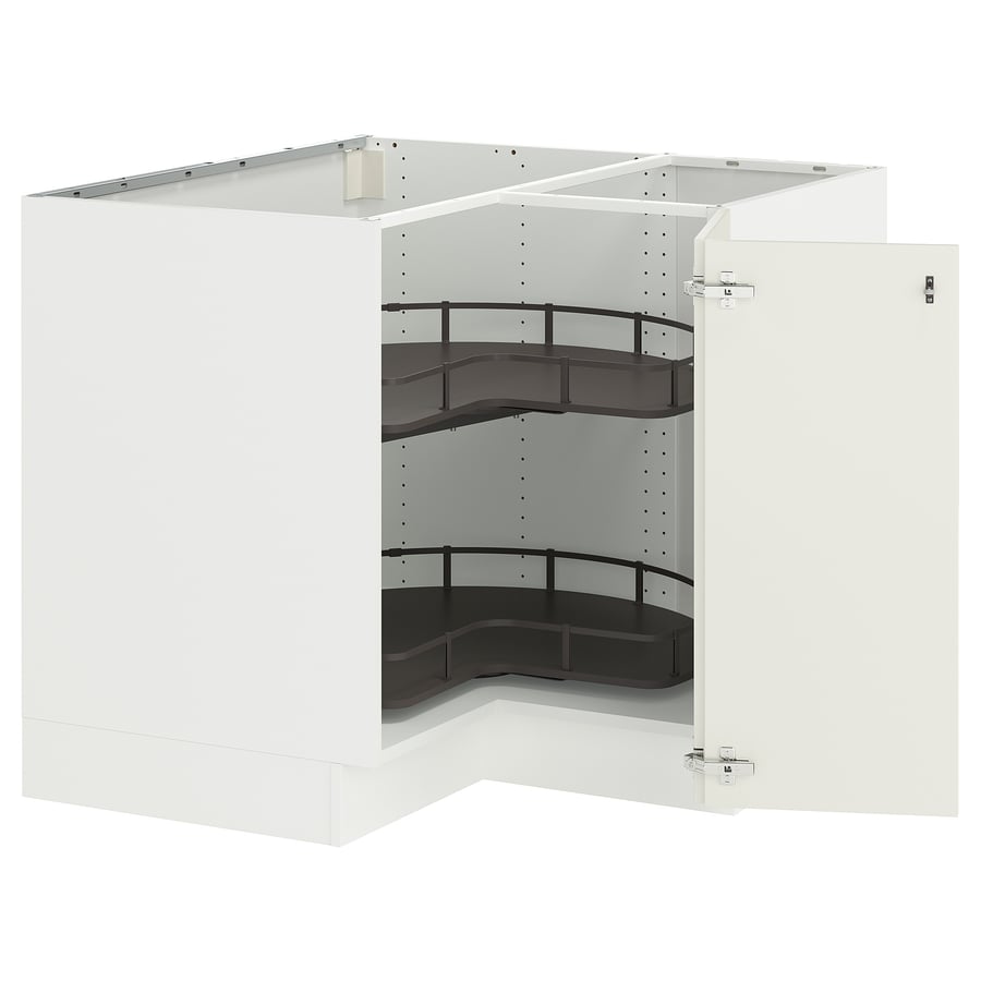 SEKTION corner base cabinet with carousel, white/Veddinge white ...