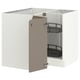 SEKTION Corner base cabinet with carousel, white/Voxtorp high-gloss dark grey-brown, 38x24x30 "