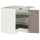 SEKTION Corner base cabinet with carousel, white/Voxtorp high-gloss dark grey-brown, 38x24x30 "