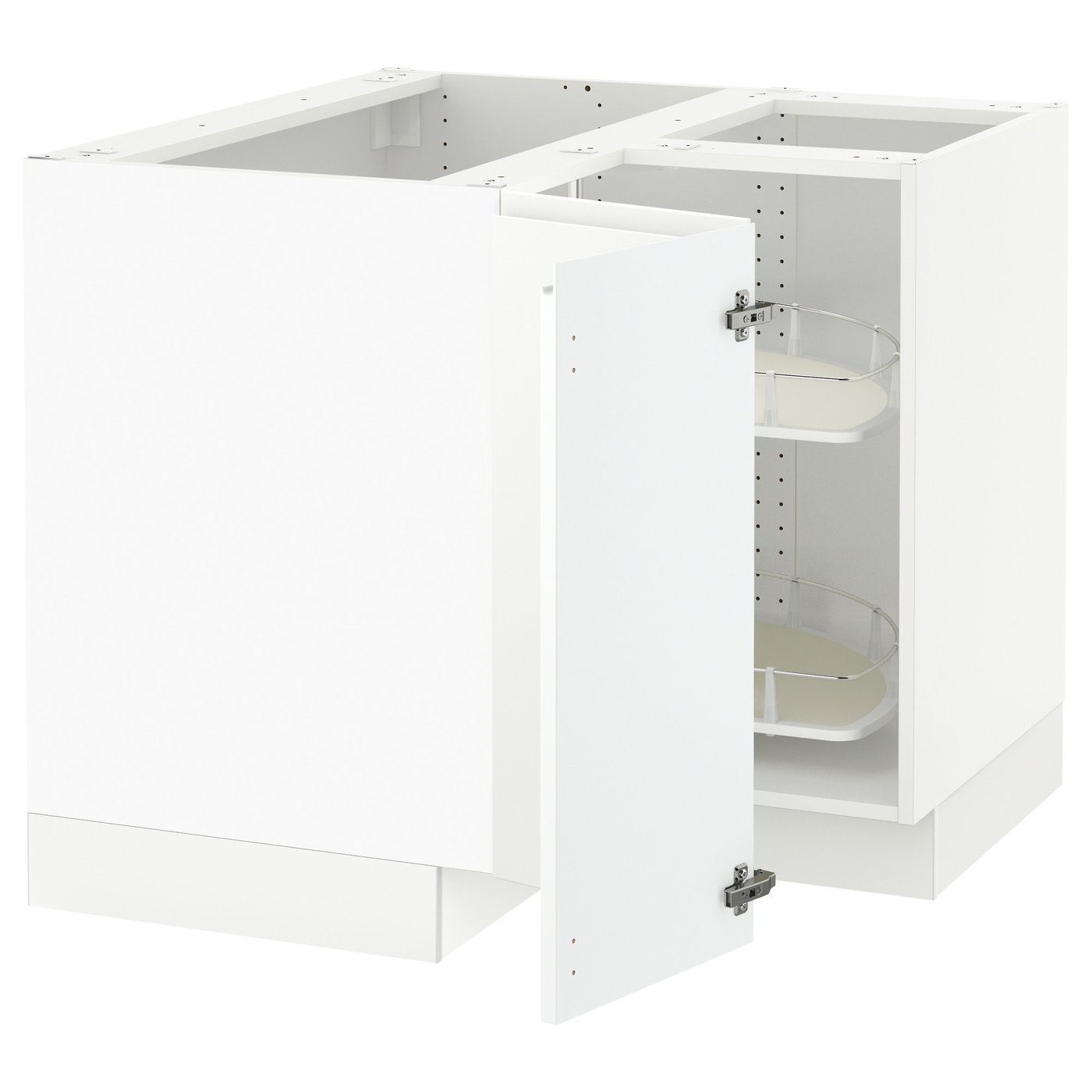 SEKTION corner base cabinet with carousel, white/Voxtorp matte