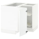 SEKTION Corner base cabinet with carousel, white/Voxtorp matte white, 38x24x30 "