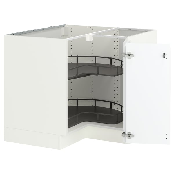 SEKTION Corner base cabinet with carousel, white/Voxtorp matte white, 38x24x30 "