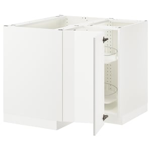 Sektion Corner Base Cabinet With Carousel White Grimslov Off