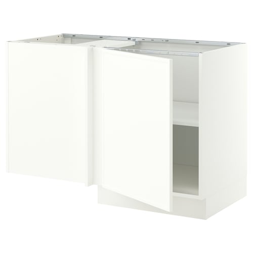 SEKTION Corner base cabinet with shelf, white/Aspudden matte white, 50x24x30 "