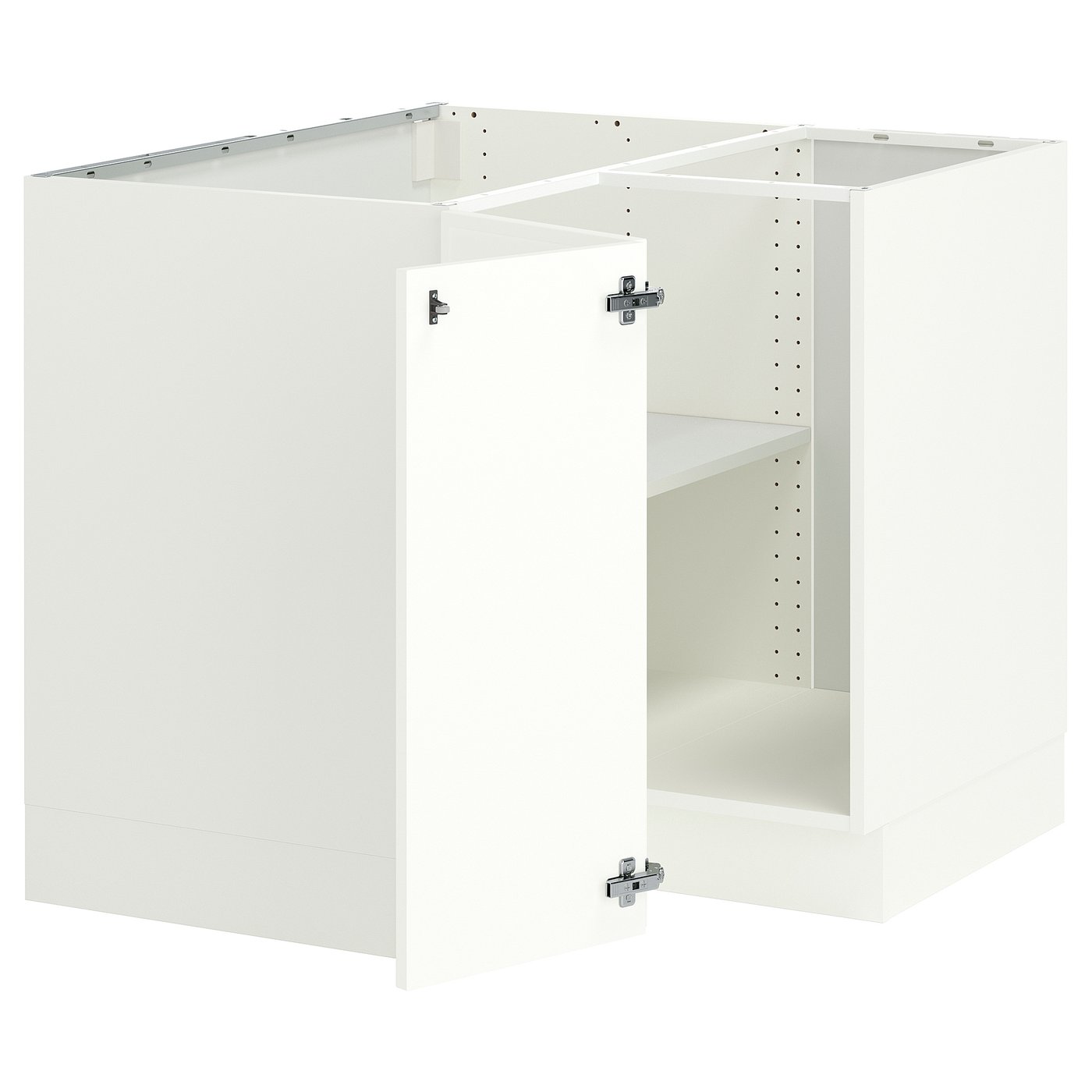 SEKTION corner base cabinet with shelf, white/Aspudden matte white