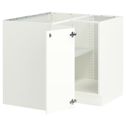 SEKTION Corner base cabinet with shelf, white/Aspudden matte white, 38x24x30 "