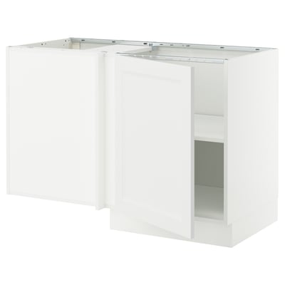 SEKTION Corner base cabinet with shelf, white/Axstad matte white, 50x24x30 "