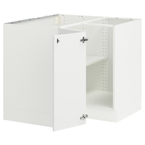 White SEKTION kitchen corner cabinet, modern, square, particleboard.