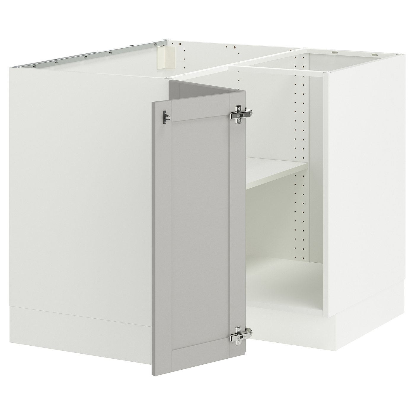 ike　ホワイト1 SEKTION corner base cabinet with shelf, white/Lerhyttan light gray