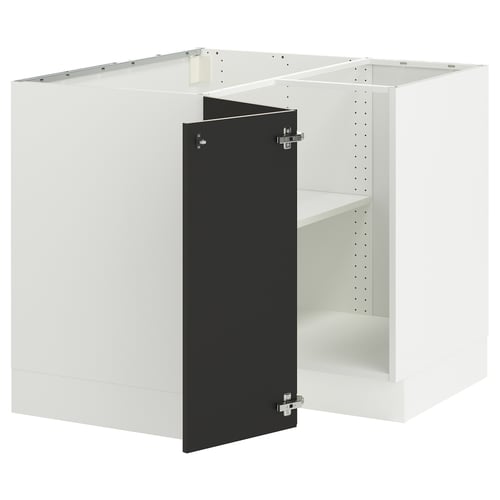 SEKTION white kitchen cabinet with black door, modern design.