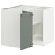 SEKTION Corner base cabinet with shelf, white/Nickebo matte grey-green, 38x24x30 "