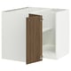 SEKTION Corner base cabinet with shelf, white/Tistorp brown walnut effect, 38x24x30 "
