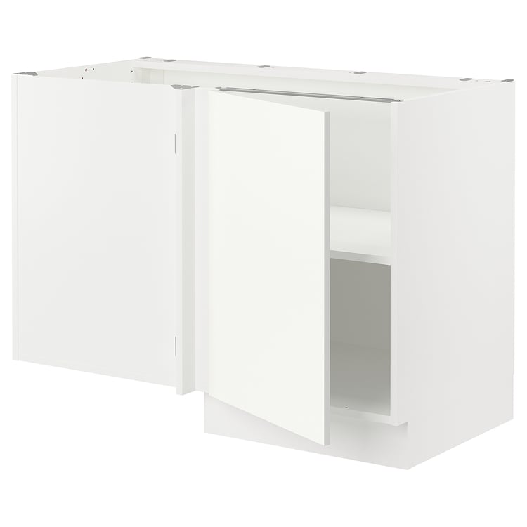 SEKTION corner base with shelf, white/Vallstena white, 47x24x30