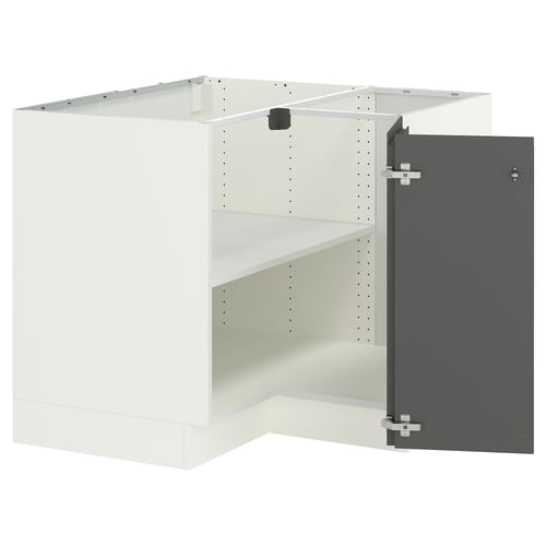 SEKTION Corner base cabinet with shelf, white/Voxtorp dark gray, 38x24x30 "