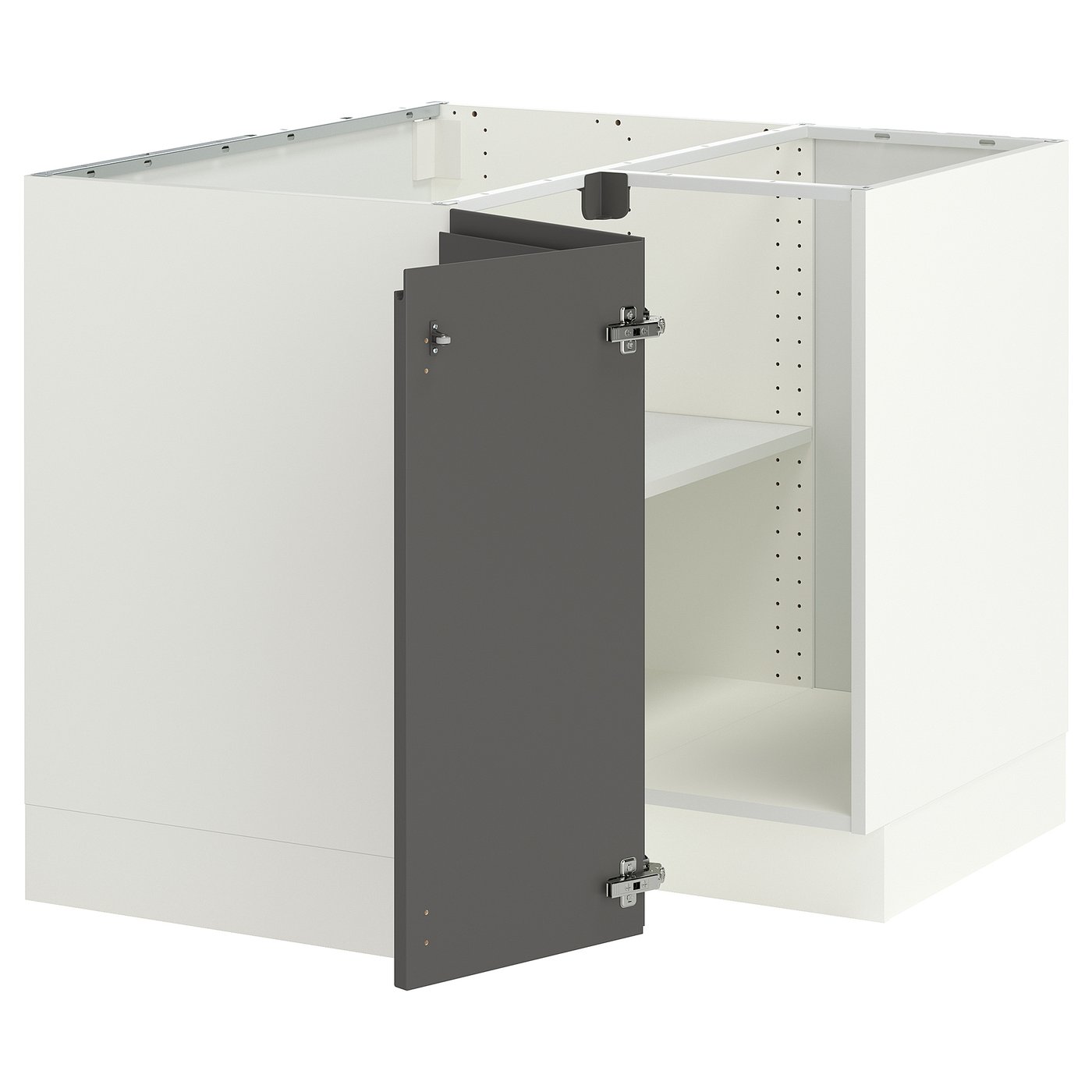 ★ジモティ割あり★ IKEA ベビー台 ホワイト H99.5×D79×W90 クリーニング済み HJ2356 SEKTION corner base cabinet with shelf, white/Voxtorp dark gray