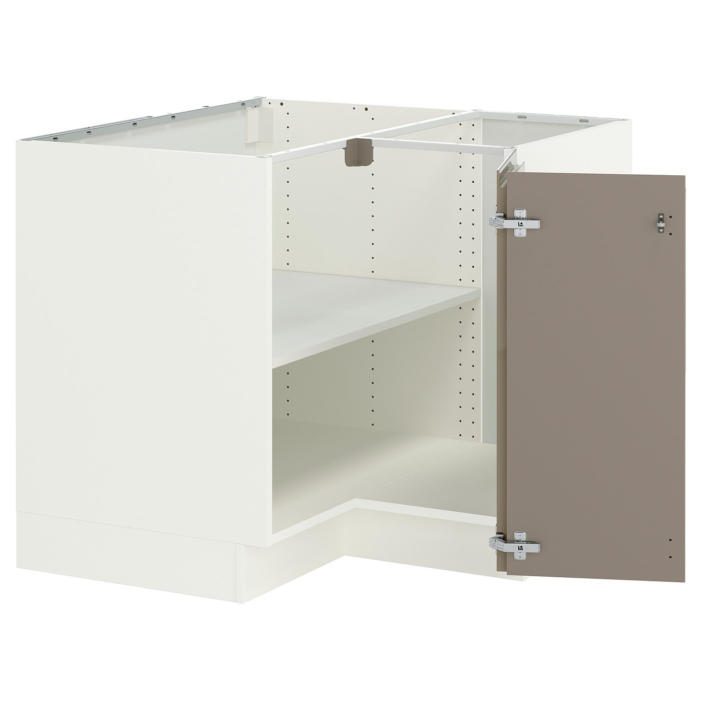SEKTION corner base cabinet with shelf, white/Voxtorp high-gloss dark ...