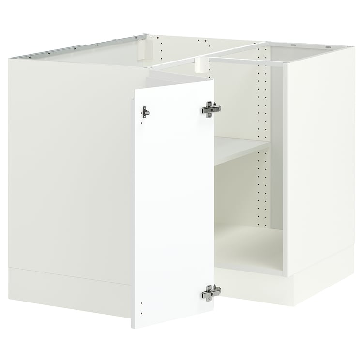 SEKTION corner base cabinet with shelf, white/Voxtorp matte white ...