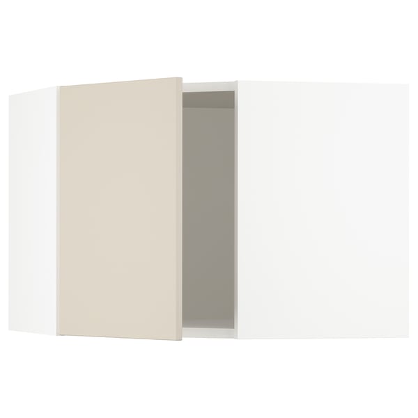 SEKTION Corner wall cabinet, white/Havstorp beige, 26x15x20 "