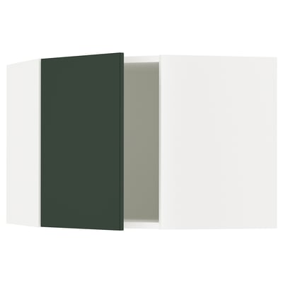 SEKTION Corner wall cabinet, white/Havstorp deep green, 26x15x20 "