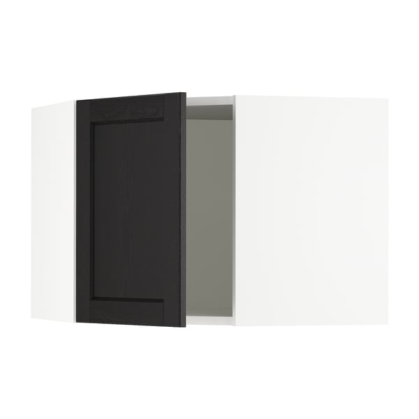 SEKTION Corner wall cabinet, white/Lerhyttan black stained, 26x15x20 "