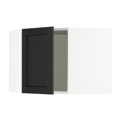 SEKTION Corner wall cabinet, white/Lerhyttan black stained, 26x15x20 "