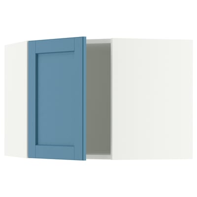 SEKTION Corner wall cabinet, white/Lerhyttan blue, 26x15x20 "