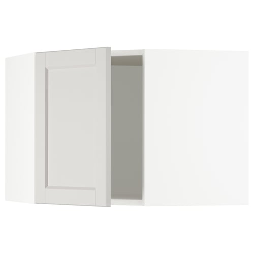 SEKTION kitchen cabinet, light grey, bevelled edges, white background. Part of a modular system, minimalist design.