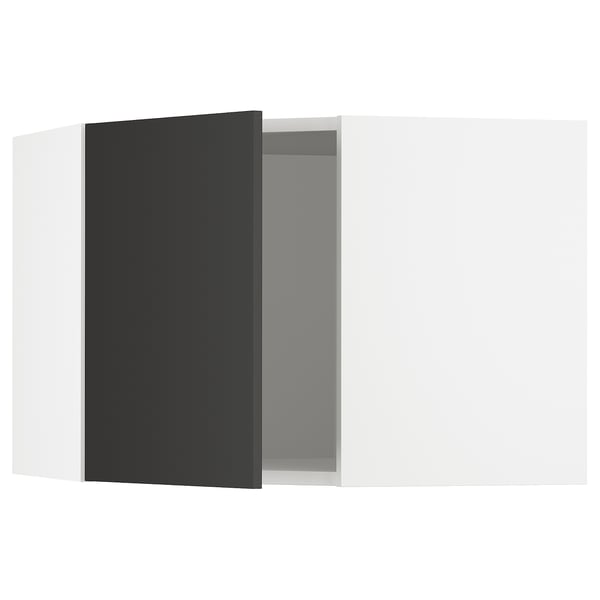 SEKTION Corner wall cabinet, white/Nickebo matte anthracite, 26x15x20 "