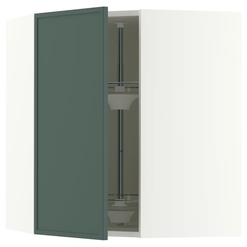 SEKTION Corner wall cabinet with carousel, white/Aspudden dark gray-green, 26x15x30 "