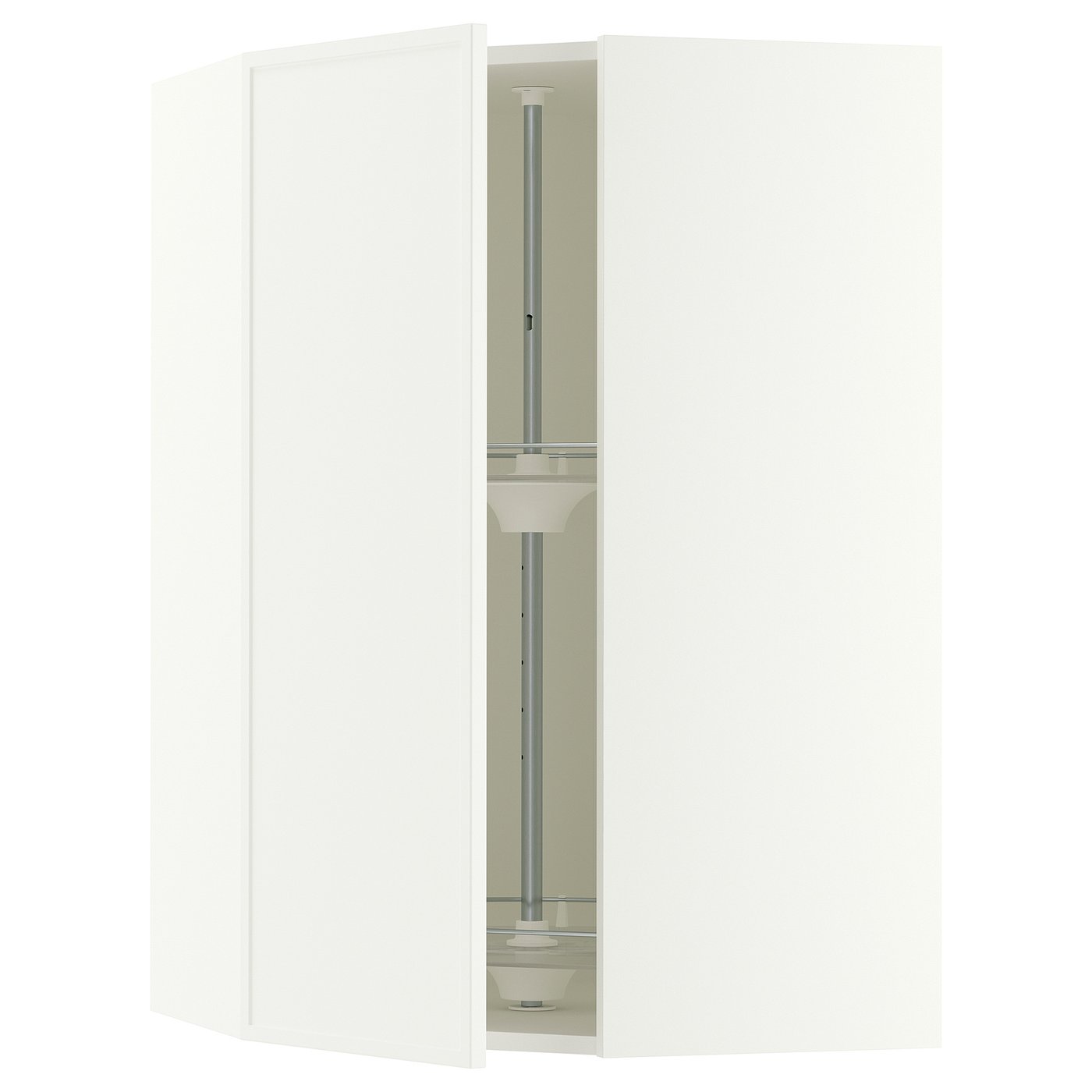 SEKTION corner wall cabinet with carousel, white/Aspudden matte